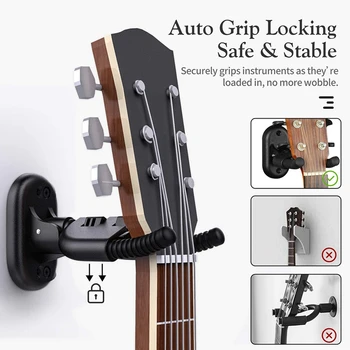 Guitar vægbeslagene Auto-Lock Guitar-vægophæng Krog Guitar Vise Bøjle Guitar Krog til Bas, El-Guitar, Ukulele