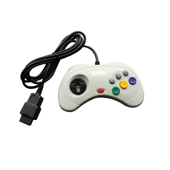 Wired Gamepad 6-Knapperne for SS-interface til Sega Saturn Controller Joysticket sort hvid