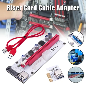 PCI-E port til PCI Express-Riser-Kort 1x til 16x USB 3.0 Data Kabel Adapter Kabler SATA til 4Pin IDE Molex til 6-pin til Bitcoin Mining DJA88