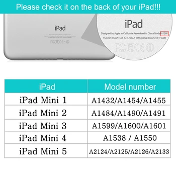 Til iPad Mini 1 2 3 4 5 7.9 tilfælde auto wake/sleep smart cover til iPad Mini d.2 3th 4th 5th Generation 7,9 tommer magnetiske sag