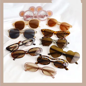 Brun Retro Mode Trend Vilde Søde Solbriller Sandskulptur Sjov Sjov Piknik Party Solbriller
