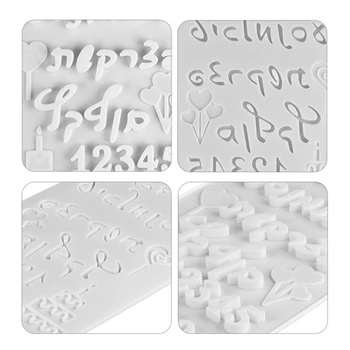 DIY-Digital-Symbol Kage form for Silikone Bage-Kage form hebraiske Bogstaver Silikone Formen arabiske Tal Fondant Kage Deko