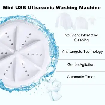 Mini Ultralyd Vaskemaskine Bærbare Turbo Personlige Roterende Skive Praktisk Rejse Hjem Business Travel USB