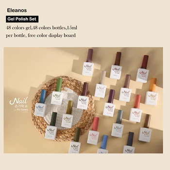 Eleanos 48 Mode Farve Gel Polish Lak Med 48 Forskellige Flasker Til Søm Kunst Design Nail Gel Negle Salon Anvendes Nail Gel Kit