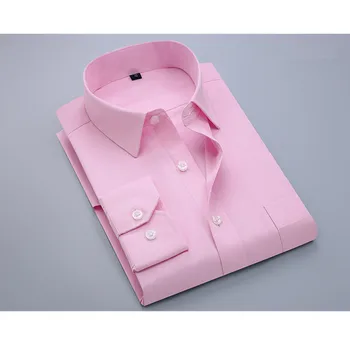 Mænds Shirt Forår og Efterår Mænds Business Casual Dress Shirt til Mænd med Lange Ærmer Farve Slank Fashion High-end-Shirt