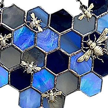 Akryl Queen & Bee Beskytte Honning Suncatcher Honey Bee Mosaik Håndlavet Hjem Dekoration Væg Kunst Vindue Indretning
