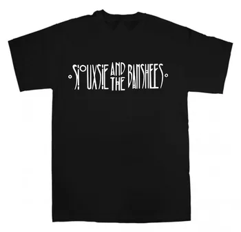 Siouxsie & The Banshees, T-shirt Nye Sort Gotisk Punk Logo T-Shirt Kur kortærmet T-Shirt på Salg af Nye