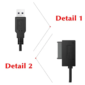 Nyeste USB 2.0-Mini Sata II 7 + 6 13Pin Adapter Omformer Kabel Til Bærbar computer, DVD - / CD-ROM Slimline Kørsel På Lager