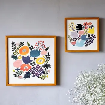 Zq Stue Hængende Maleri Punch-Fri Non-Marking Søm i Japansk Stil med Dekorative Maleri Spisestue, Soveværelse træramme