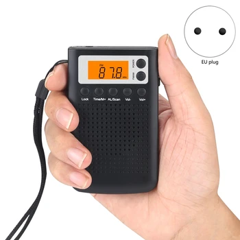 MOOL Mini-Radio, Transportabel Stereo Lomme Radio Højttaler med Indbygget Højttaler Stik til Hovedtelefoner, AM FM-Radio med Vækkeur