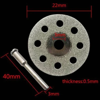 10stk 22 mm Carbon Stål, Slibning rundsav svinghjul for Dremel Roterende Værktøj Diamant 2stk Dorn