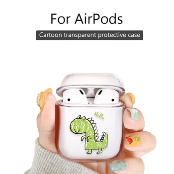 Tegnefilm Tilfældet For AirPods Trådløse Bluetooth Hovedtelefoner Beskyttende Dække Sød Gennemsigtig Hard Cases Til Apple Airpods Opladning Box