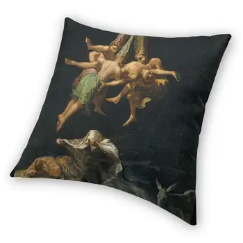 Hekse Flyvning Af Francisco Goya pudebetræk 45x45cm Hjem Dekorative 3D-Print Berømte Kunstværker Smide Pude til stuen