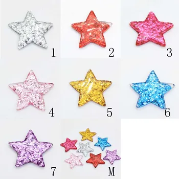 20/50stk Søde Glitter Fem Point Star Harpiks Flatback Cabochonslebet DIY Scrapbooking Dekorative Håndværk at Gøre