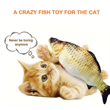 Elektrisk Floppe Fisk Funnny Flytter Kat Kicker Fisk Toy Realistisk Floppy Fisk Vrikke Fisk Katteurt-Legetøj Plys Interaktive Cat Toy