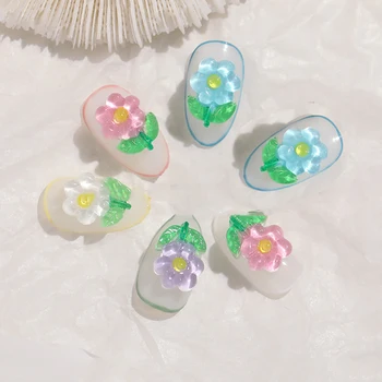 2021 Nye Nail Art Skinnende Krystal Blomst 3D-Candy Farve Søm Smykker Ornament Japansk Negle Styling Girly Hjertet Manicure Værktøjer