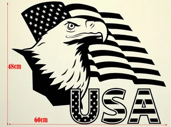 USA Flag, Kort Wall Sticker Usa Eagle Symbor USA Pvc-Væg Kunst Mærkat Soveværelse USA Flag vægoverføringsbillede Home Decor