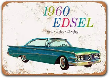 1960 Edsel Vintage Tin Tegn Biler, Sisoso Metal Plaques Plakat Bar Pub Retro Væg Udsmykning 16x12 tommer