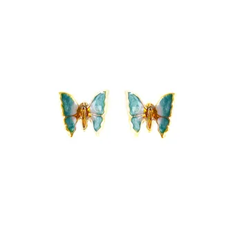 2021 Nye Mode Butterfly Øreringe Kvindelige Rhinestone Vilde Personlighed Metal Øreringe Søde Romantiske Smykker