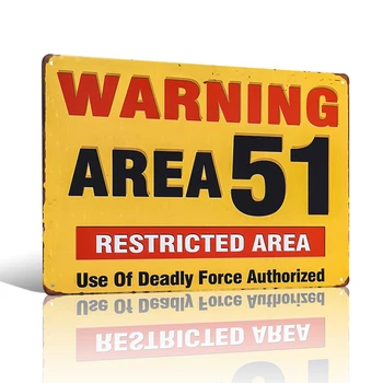 Garage Metal Sign-Advarsel Restricted Area 51-Retro-Look Tin Tegn, Antik Plaque Plakat Hjem Klassiske Retro 20x30cm