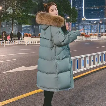 2021 ny Vinter jakke løs bomuld-polstret jakke kvinders mid-længde fortykket studerende ned polstret jakke koreanske polstret jakke