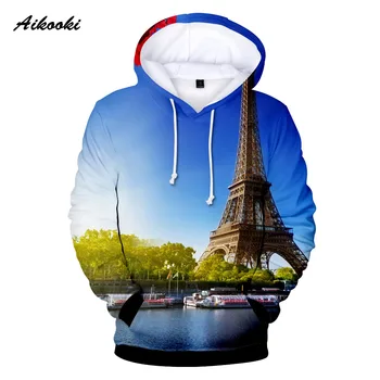 Romantiske Frankrig, Paris Eiffel Tower Hættetrøjer Mænd/Kvinder Hooded Sweatshirts 3D Berømte La Tour Eiffel Foråret falder Hættetrøjer Pullovere