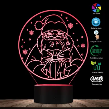 Glædelig Jul julemand Hjem Dekoration bordlampe Med Usb-Drevet Kriss Kringle Nyhed Nat Lys, XMAS Gave Til Børn