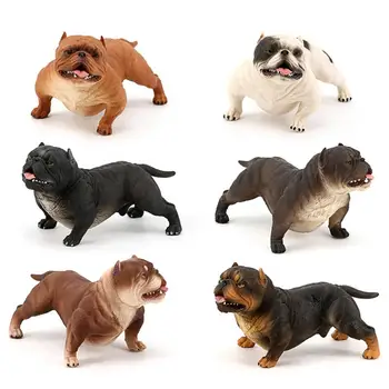 Fransk Bulldog Simulering Dyr Brun Bulldog Action Figurer Hund Model Figur Samling Legetøj Børn Gaver