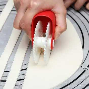 6 Stk Wienerbrød Rulle Hjulet Cutter Noodle Maskine Manual Fondant Pizza Dekoratør R7RC