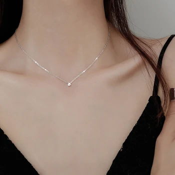 Sølv Forgyldt Fashion Kvinder Choker Smykker Oprindelige CZ AAAAA Super Flash Diamant Kæde Halskæde til Kvinder Valentine Banket Gave