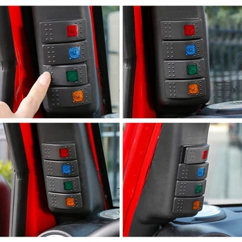 For Jeep Wrangler JK 2007-2018 en Søjle Skifte Panel Kit 4 LED Rocker Switch Control System til Venstre Hånd