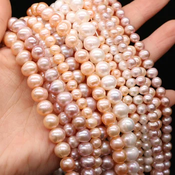 AA Naturlige Ferskvands Perle-Perler Uregelmæssige Runde Kulturperler Perler til gør det selv-Kvinder Halskæde Armbånd Smykker at Gøre Resultaterne 13