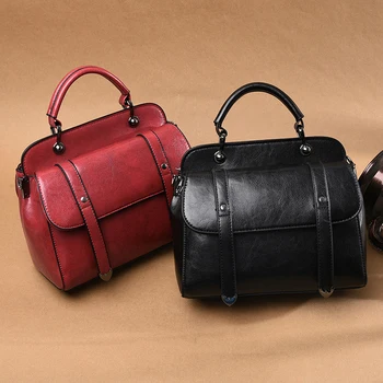 Solid Farve Retro Damer Håndtaske Nye Mode Med Stor Kapacitet Casual Vilde Skulder Messenger Taske