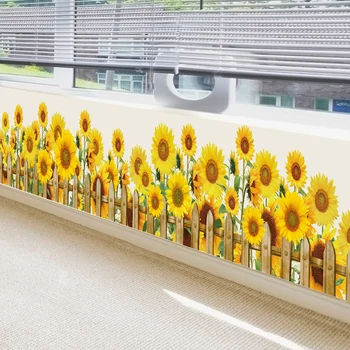 [shijuekongjian] Blomster wallstickers DIY Planter vægoverføringsbilleder til Stue Køkken Børnehave Hus Dekoration Tilbehør