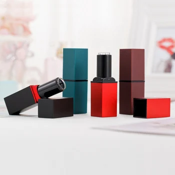 1pc Retro Square Mat Læift Rør Container, Plast Kosmetiske Læbe Skønhed Emballage Flaske Diy Rejse Flaske Makeup, Skønhed Værktøj