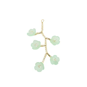Crystal Perler, Små Blomster, Kirsebær Blomstre Grene kobbertråd Snoede Hånd-Vævet DIY-Øreringe Ornament Materiale 2stk
