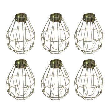6stk Metal Lampe Pære Vagt Klemme Vintage Lys Bur Hængende Industriel Lampe Dækker Vedhæng Indretning til Hjemmet Bar