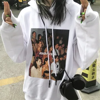 Hoodie Mænd Ins Streetwear Harajuku Hip Hop Print Mode Kvinder Pullover O-hals Oversize Trøjer Par Herre Hættetrøjer
