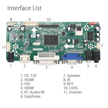 Yqwsyxl Controller Board Kit til B141EW01 V. 5 V5 B141EW01 V. 6 V6 HDMI + DVI + VGA-LCD-LED tv Bord Driver
