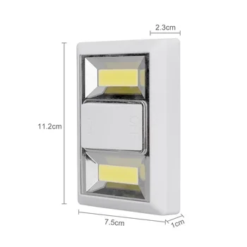 Mini COB LED-Væg Lys Skifte Nat Lys Magnetiske Ultra Lyse Lampe Batteridrevet batteridrevet til Garage Skab Soveværelse