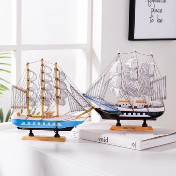 Boligmontering kreativ dekoration i træ sejlbåd model kontor stue håndværk Middelhavs-stil
