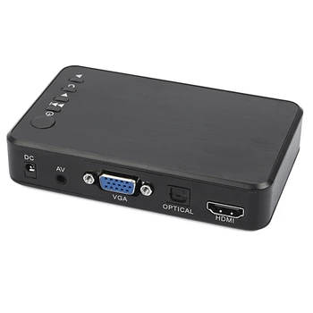 HDMI-Hard-Disk-Afspiller Bærbare 1080P Full HD Media Player USB2.0 SD Card Player(EU Stik)