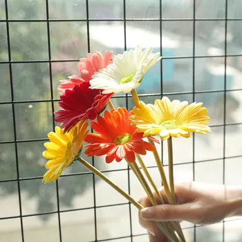 Simulering Gerbera PU Kunstige Blomster til Hjemmet Udsmykning Blomst Arrangement, Fest, Bryllup Vise Falske Blomster DIY-Garland