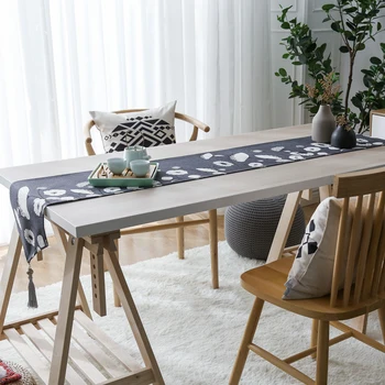 Kinesisk stil bordløbere Home Decor Dug Moderne blæk maleri bordløber Hotel Dekoration bordløber Tabel Mat