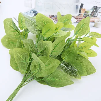 1 Bundt Kunstige Grønne Planter Kreative Dekorative Blade Gren Plast Falske Blomster Bryllup Skyde Prop Hjem Dekoration