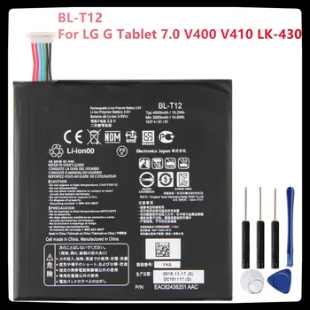 Original Tablet Batteri BL-T12 For LG G Tablet 7.0 V400 V410 LK-430 LK430 BLT12 Udskiftning af Genopladelige Batterier 4000mAh