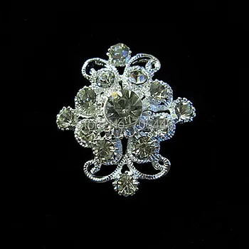 Unik Stil Crystal Diamante Buket Blomster Tilbehør Broche Part Pins