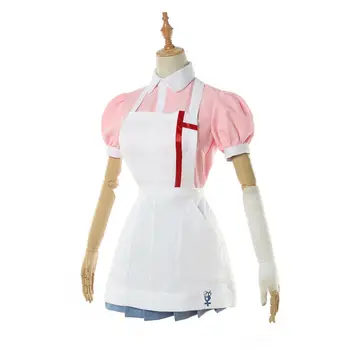 OLOMLB Super DanganRonpa 2 Tsumiki Mikan Cosplay Kostume pige Pige Pink Ensartet Slim Fit Custom Made