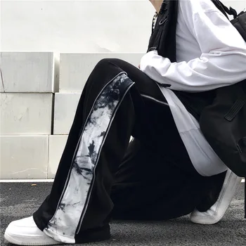 Unisex streetwear velvet lige høj elastisk talje løse bukser i fuld længde med fashion brand Kvinders Tøj, joggere sweatpants