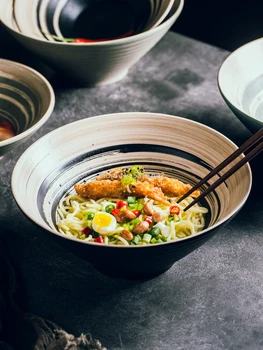 Restaurant Japansk Skål Ramen Stor Størrelse Husstand Skål Plade ik Sæt, Keramisk Skål Ajisen Skål Beef Noodle Soup Bowl